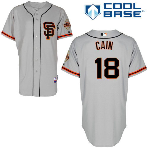Matt Cain #18 MLB Jersey-San Francisco Giants Men's Authentic Road 2 Gray Cool Base Baseball Jersey